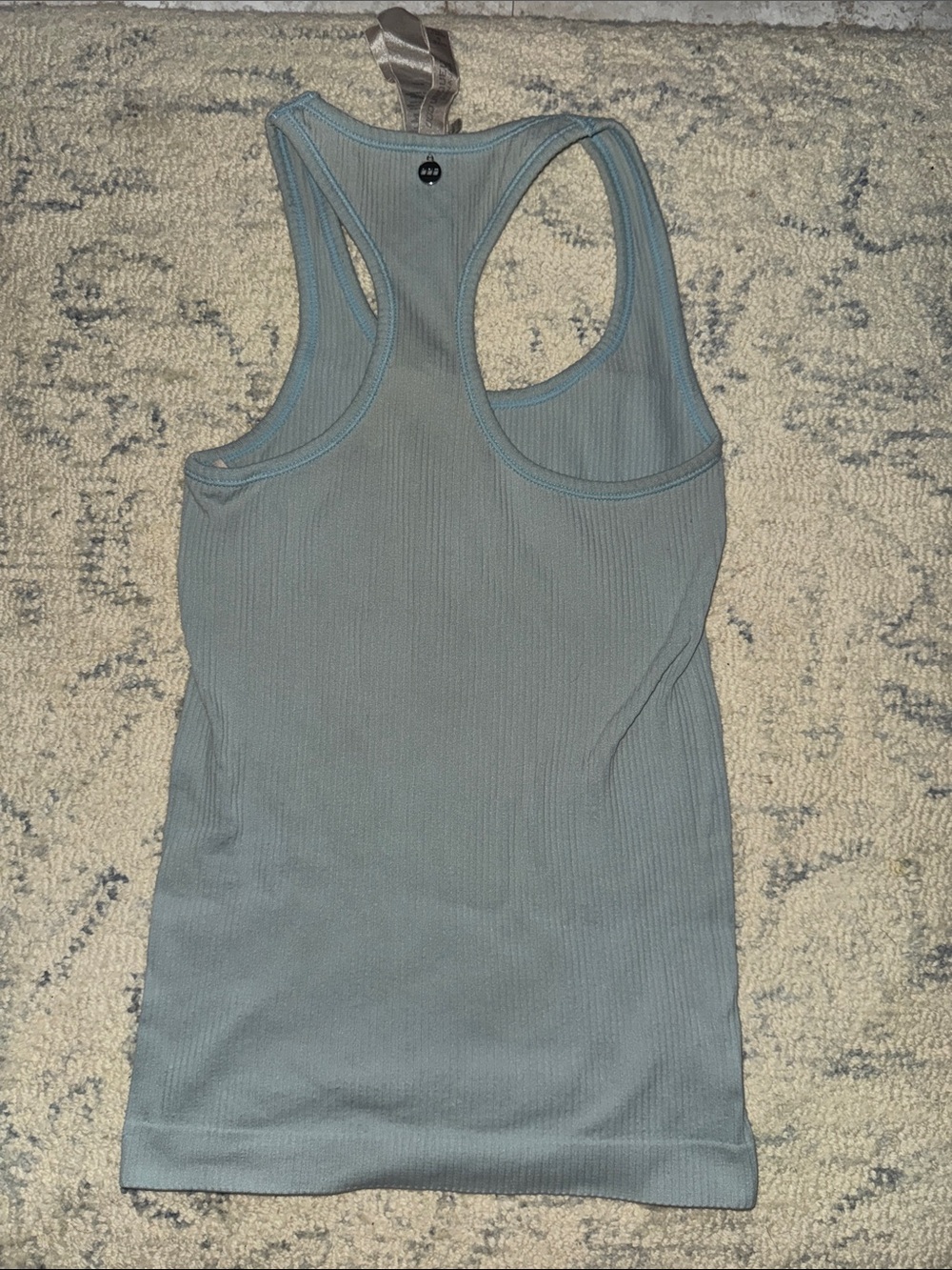 Lorna Jane Ribbed Racerback Tank - Light Blue - Picture 2 of 2